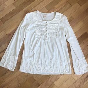White boho peasant top